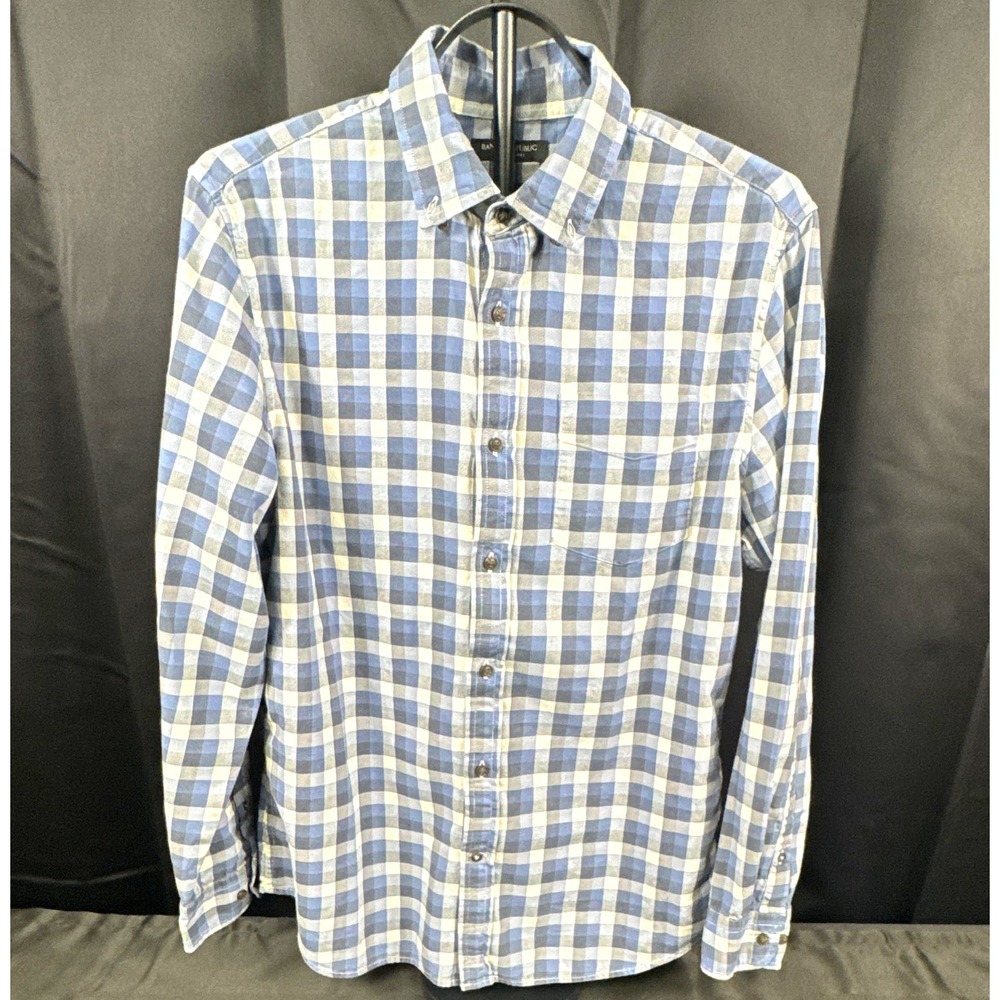Banana Republic Mens LG Cotton Flannel Check Long Slv Button-Down Shirt (1282)